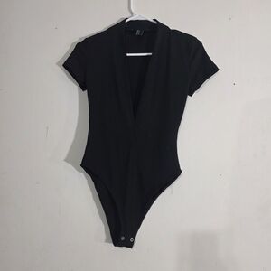Forever 21 Black Ribbed Bodysuit